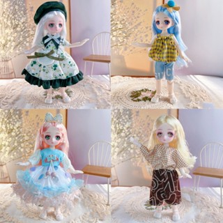 ตุ๊กตาอนิเมะ Bjd 3D 23 ซม. พร้อมเสื้อผ้าแฟชั่น หลากสีสัน DIY