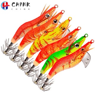 CHINK Squid Hook Simulation Lead Sinker Lifelike Jigs Wood Shrimp Lures