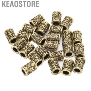 Keaostore 24pcs Beard Beads Hair Tube 24 Designs DIY Zinc Alloy Material