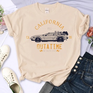 เสื้อยืด พิมพ์ลาย Back to the Future แฟชั่นฤดูร้อน 2000s สําหรับผู้หญิง