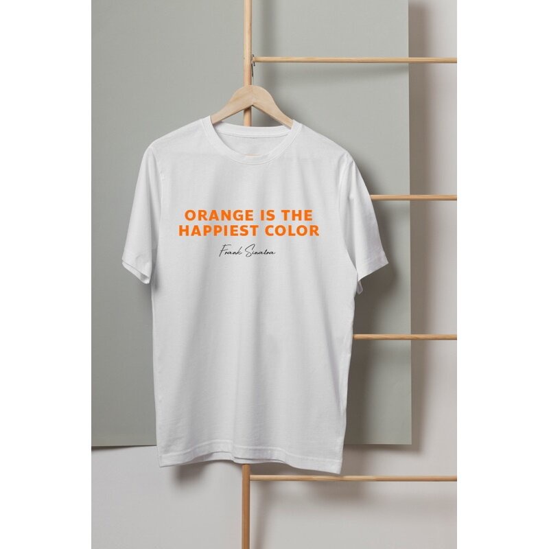 NEW เสื้อยืดก้าวไกล ส้มรักพ่อ Orange is the happiest color  เสื้อสีส้ม