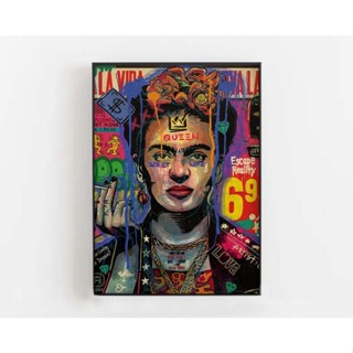 โปสเตอร์ พิมพ์ลาย Frida Kahlo Pop Art ขนาดใหญ่ สไตล์เรโทร สําหรับตกแต่งบ้าน