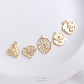 💖เครื่องประดับ diy อุปกรณ์เสริม💖จี้สร้อยคอ สร้อยข้อมือ ชุบทอง 14K ฝังเพทาย รูปหิ่งห้อยผึ้ง ผีเสื้อ DIY[จี้/ลูกปัด/สร้อยคอ/สร้อยข้อมือ/กําไลข้อมือ/ต่างหู]