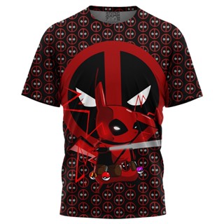 เสื้อยืด พิมพ์ลาย Pikachu Deadpool