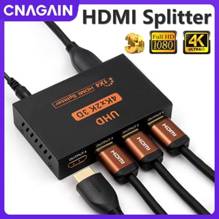 Cnagain ตัวแปลงแยก HDMI 1x4 เข้า 1 ออก 4 HD 1.4 HDCP 4K 2K 1080P หน้าจอคู่ สําหรับ HDTV DVD PS3 Xbox