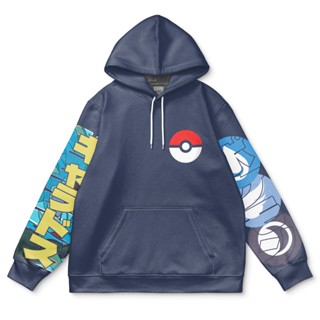 เสื้อกันหนาว มีฮู้ด ลายโปเกม่อน Gyarados สไตล์สตรีท