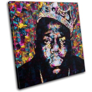 กรอบรูปผ้าใบ พิมพ์ลาย Notorious Biggie Iconic Celebrity Single ขนาดใหญ่ สําหรับแขวนตกแต่งผนัง 1 ชิ้น