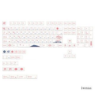 Iwo ปุ่มกดคีย์บอร์ด PBT 130 คีย์ สีชมพู สําหรับ Cherry MX Switches Styl
