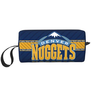 Denver Nuggets DEN กระเป๋าเดินทาง กระเป๋าเครื่องสําอาง แบบพกพา สําหรับผู้หญิง