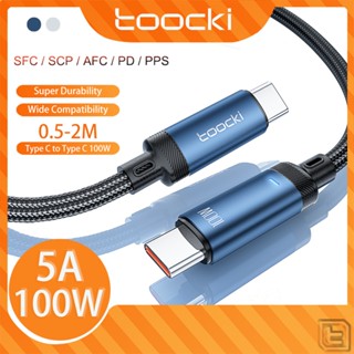 Toocki สายเคเบิลชาร์จเร็ว 100W Type C เป็น Type C USB C เป็น C PD3.0 พร้อมไฟ Led สําหรับ Huawei Samsung