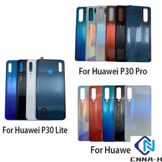 ใหม่ ฝาครอบแบตเตอรี่ด้านหลัง พร้อมสติกเกอร์โลโก้ แบบเปลี่ยน สําหรับ Huawei P30 P30 Lite P30 Pro