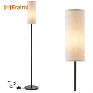 Eralml โคมไฟตั้งพื้น LED ผ้าลินิน 9w E27 3 สี สําหรับตกแต่งห้องนอน ห้องนั่งเล่น