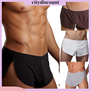 &lt;citydiscount&gt; กางเกงชั้นใน ขาสั้น เอวยางยืด สีพื้น สําหรับผู้ชาย