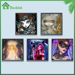 【Doub X ✮】ภาพวาดปักเพชร ทรงกลม ลายผู้หญิง 5D สําหรับตกแต่งบ้าน DIY ✮