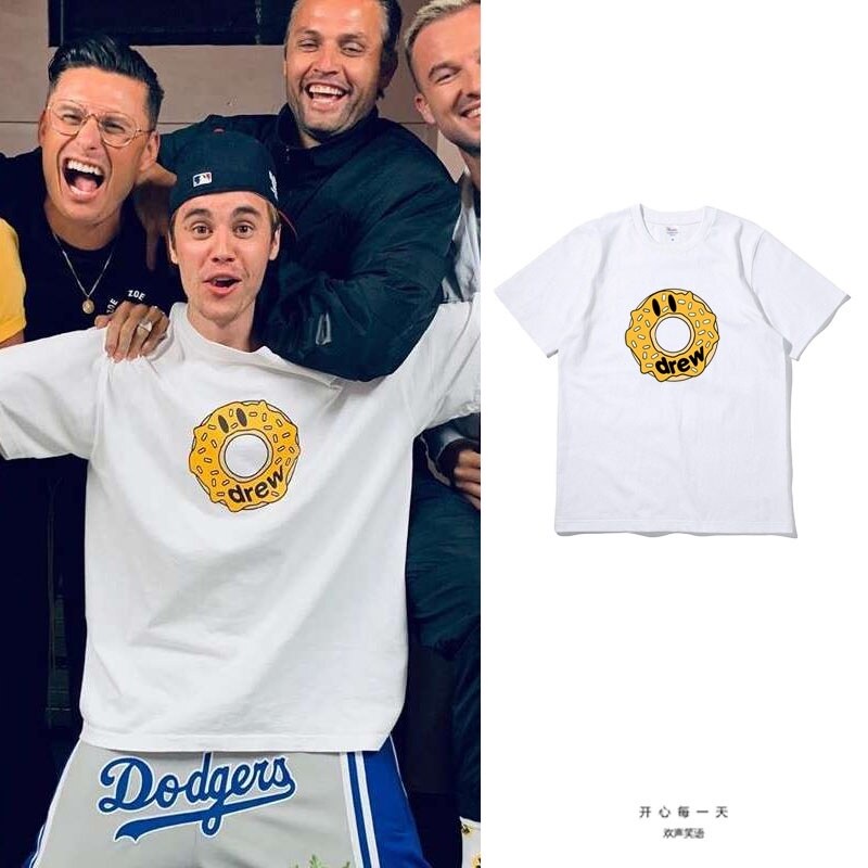 เสื้อยืด CODChuang Long S-7XL Cotton men T-shirt Street fashion drew short sleeve men High Street lo