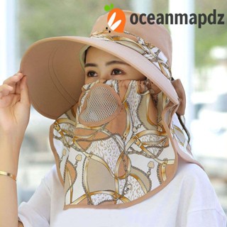 OCEANMAPDZ หมวกบักเก็ต ผ้าโพลีเอสเตอร์ พิมพ์ลายดอกไม้ กันลม ระบายอากาศ ป้องกันรังสียูวี เหมาะกับฤดูร้อน สําหรับเดินป่า ตกปลากลางแจ้ง