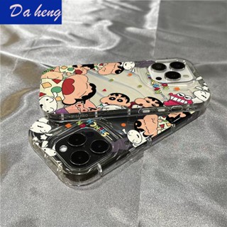 เคสโทรศัพท์มือถือแบบนิ่ม กันกระแทก ลายการ์ตูนชินจัง เรียบง่าย สําหรับ Iphone 14promax 13 12 11 7 8plus ZB9M