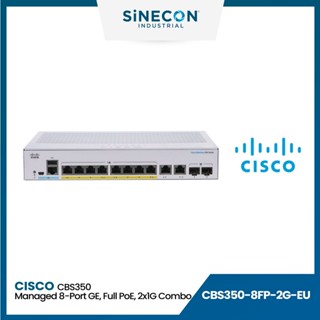 CISCO SWITCH สวิตซ์ CBS350 Managed 8-port GE, Full PoE, 2x1G Combo (CBS350-8FP-2G-EU)