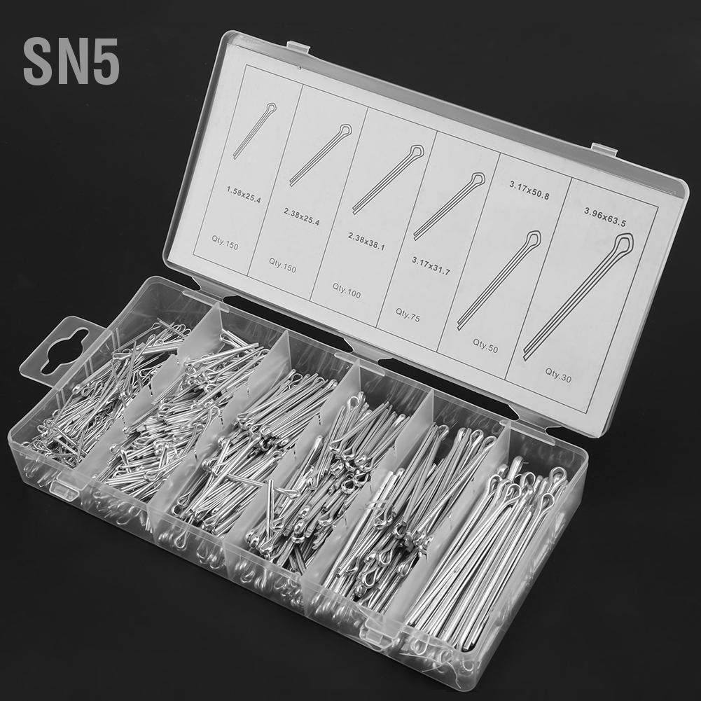 SN5 555 ชิ้น/เซ็ต Cotter Pin Mechanical Hitch Hair Tractor Fastener Clip Kit พร้อม Case