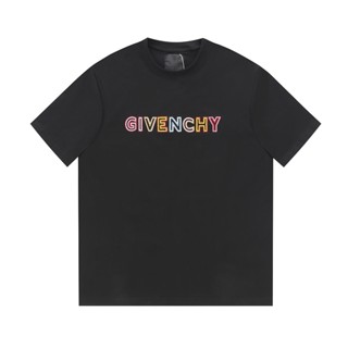 G-iv- ใหม่ เสื้อยืด คอกลม แขนสั้น ปักลาย คลาสสิก สีสันสดใส UnisexYRETY