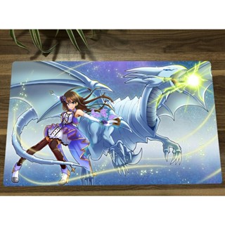 Yu-gi-oh! แผ่นรองเมาส์ ลาย Dragon Shibuya Rin TCG CCG สีขาว สีฟ้า สําหรับเล่นเกม