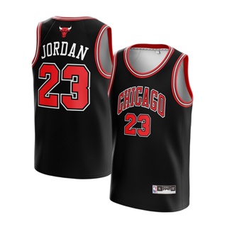 เสื้อกีฬาบาสเก็ตบอล ลายทีม Michael Jordan Jersey Chicago Bulls 23 สีดํา สไตล์คลาสสิก