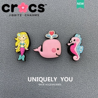 Jibbitz crocs charms หัวเข็มขัดรองเท้า อุปกรณ์เสริมรองเท้า รูปการ์ตูนปลาวาฬนางเงือก