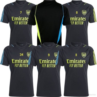 เสื้อยืดแขนสั้น ลายทีมชาติฟุตบอล Arsenal HQ1 2023-2024 Saka Martinelli Degaard Jesus พลัสไซซ์ QH1