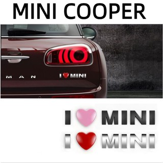 Applicable to MINI COOPER rear decoration three-dimensional sticker COUNTRYMAN CABRIO Paceman JCW CLUBMAN F54 F55 F56 F57 F60 R60 R56 R55 R61 rear tailgate i love mini letter metal car sticker