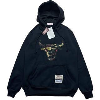 เสื้อแจ็กเก็ต มีฮู้ด ลายโลโก้พราง สีดํา