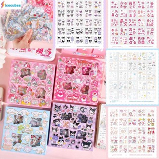 100 แผ่น Sanrio สติ๊กเกอร์น่ารักใสสติกเกอร์การ์ตูนกล่องของขวัญเครื่องเขียน DIY ICECUBE