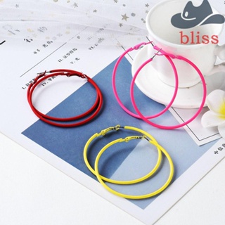 BLISS เครื่องประดับ ต่างหูห่วง ทรงกลม ขนาดใหญ่ เส้นผ่าศูนย์กลาง 6 ซม. สีแคนดี้ สไตล์คลาสสิก สําหรับงานแต่งงาน