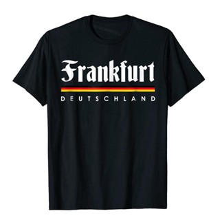 เสื้อยืด พิมพ์ลาย Frankfurt Germany Lustiges Hemd Souvenir Street สไตล์สตรีท สําหรับผู้ชาย