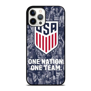 เคสป้องกันโทรศัพท์มือถือ ลายทีมฟุตบอล Usa One Nation One Team กันกระแทก สําหรับ IPhone 14 Plus 13 Pro Max 12 Mini X