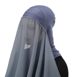 ผ้าพันคอ ผ้าชีฟอง ลาย Khimar Instant Hijab 2023