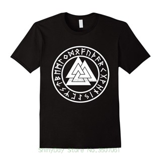 ขายดี 2018 เสื้อยืดลําลอง แขนสั้น พิมพ์ลาย Valknut Symbol แฟชั่นฤดูร้อน สําหรับผู้ชาย XS-4XL-5XL-6XL