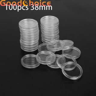 【Good】Coin capsules Round Plastic Holder Container Storage Case Box Transparent【Ready Stock】