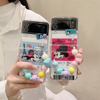 เคสโทรศัพท์มือถือ ป้องกัน ปิดด้านหลัง ลายการ์ตูนมิกกี้เมาส์ สําหรับ Samsung Galaxy Z Flip 5 Z Flip 4 Z Flip 3 ZFlip3 ZFlip4 ZFlip5