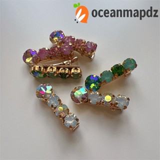 OCEANMAPDZ กิ๊บติดผม รูปปากเป็ด ประดับคริสตัล และพลอยเทียม แบบเรียบง่าย สไตล์เกาหลี สําหรับผู้หญิง