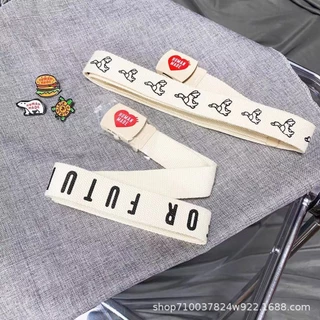 หัวเข็มขัดโลหะ ผ้าแคนวาส ลายตัวอักษร เป็ด สองด้าน เครื่องประดับแฟชั่น