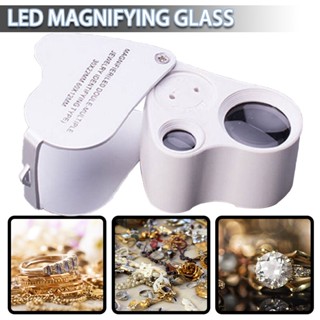 Pocket 30X 60X Dual Lens Magnifying Glass Jewelry Magnifier LED Light Eye Loupe