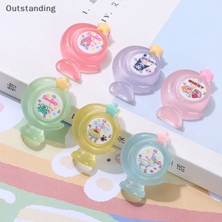 Outstanding นาฬิกาปลุกเรืองแสง ขนาดเล็ก ลายการ์ตูน สําหรับตกแต่งบ้านตุ๊กตา DIY 5 ชิ้น