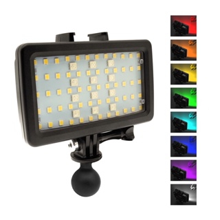 ไฟ RGB LED กันน้ํา 130 ฟุต (40 เมตร) สําหรับกล้อง Gopro DSLR (ชาร์จได้)