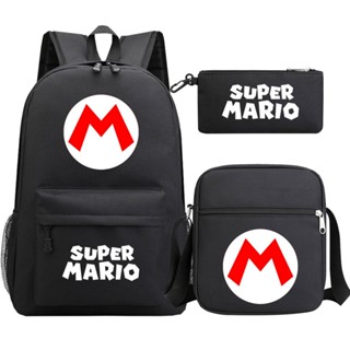 กระเป๋าเป้สะพายหลัง กระเป๋านักเรียน กระเป๋าดินสอ ลาย Super Mario Mochilas สําหรับเด็กผู้ชาย และผู้หญิง