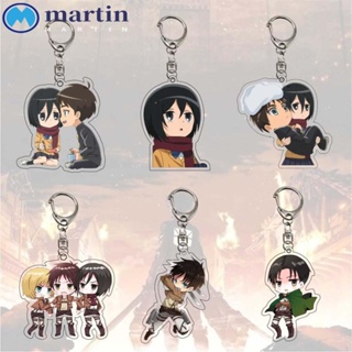 MARTIN พวงกุญแจ จี้รูป Attack on Titan Levi Ackerman Eren Jaeger Attack on Titan น่ารัก แบบสร้างสรรค์ สองด้าน