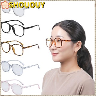 SHOUOUY แว่นตา เลนส์ใส ทรงกลม สีฟ้า เหมาะกับของขวัญ