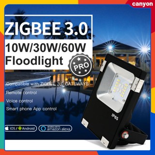 Zigbee 3.0 10w/30w Led Floodlight Pro Rgb + cct Smart Floodlight หรี่แสงได้ Ip65 สมาร์ทโฟนกันน้ำ App Control รองรับ Voice Control canyon