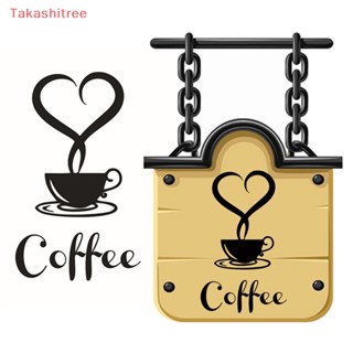 (Takashitree) สติกเกอร์ไวนิล รูปแก้วกาแฟ ลอกออกได้ สําหรับติดตกแต่งผนังห้องครัว DIY