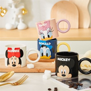 230ml Disney แก้วกาแฟน่ารัก Mickey Minnie แก้วนมการ์ตูนเป็ดโดนัลด์ Daisy Winnie The Pooh ถ้วยชาเซรามิคถ้วยกาแฟของขวัญ M