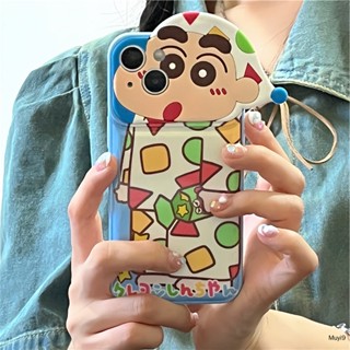 Ins เคสโทรศัพท์มือถือ แบบนิ่ม ลายการ์ตูนชินจัง 3D กันกระแทก สําหรับ IPhone14ProMax 13ProMax I12 Pro MAX i11 14 13Pro